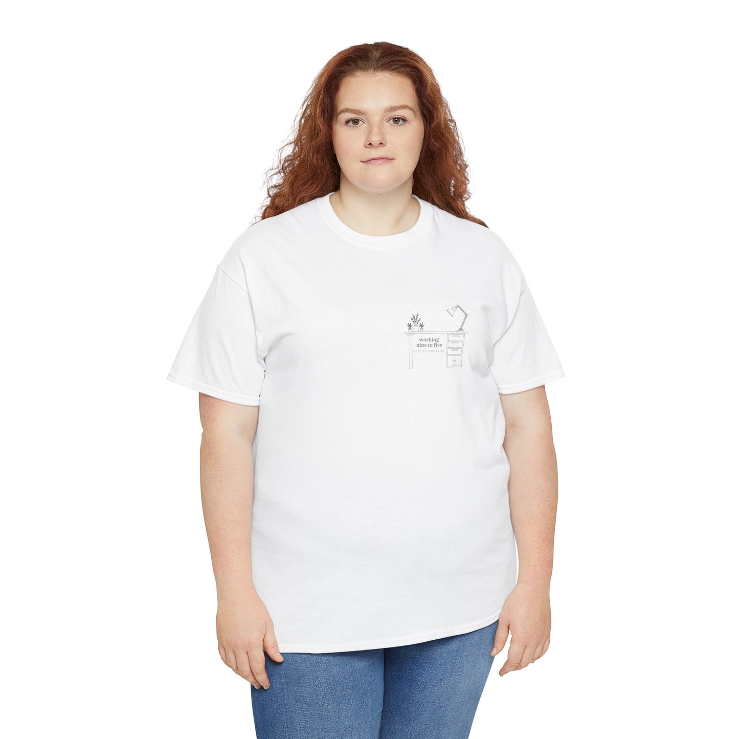 "Working 9-5" Minimalist - Unisex Heavy Cotton Tee