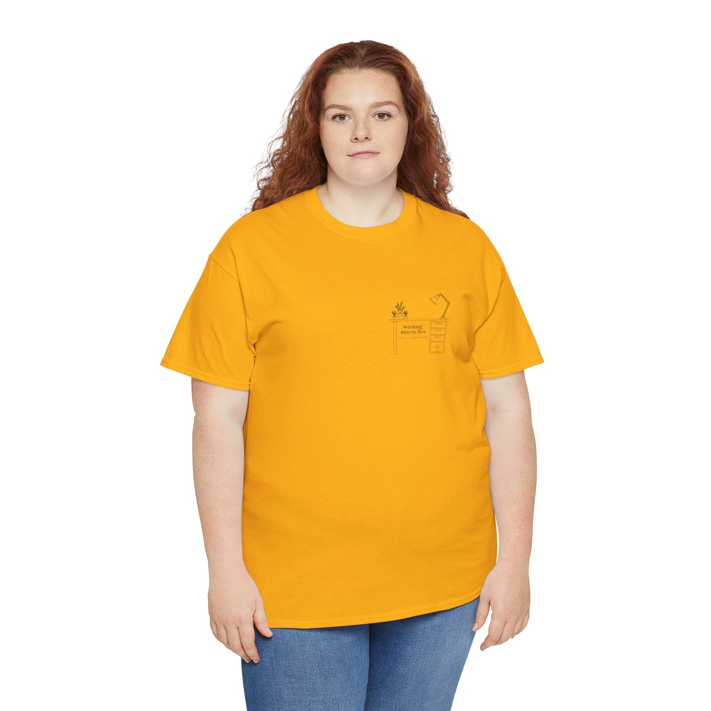 "Working 9-5" Minimalist - Unisex Heavy Cotton Tee