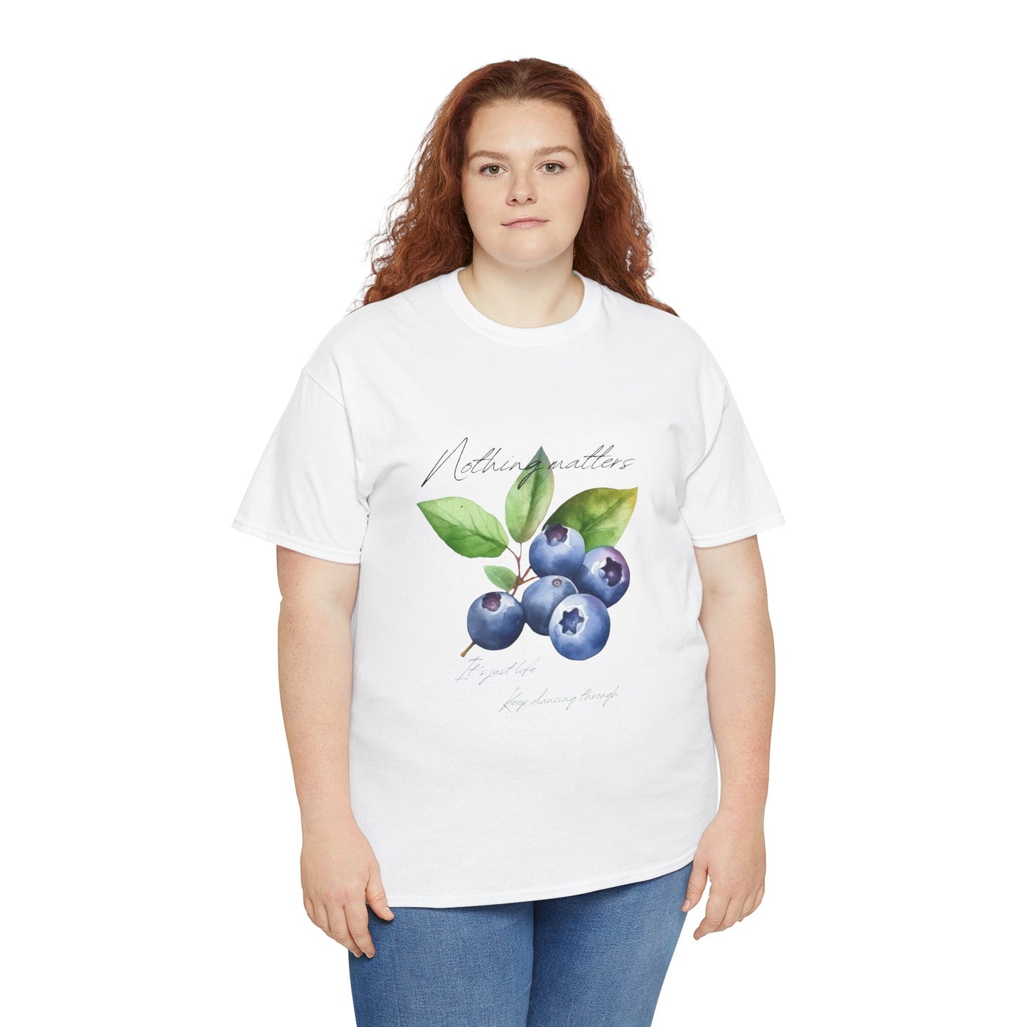"Nothing Matters" Blueberry Botanical Unisex Heavy Cotton Tee