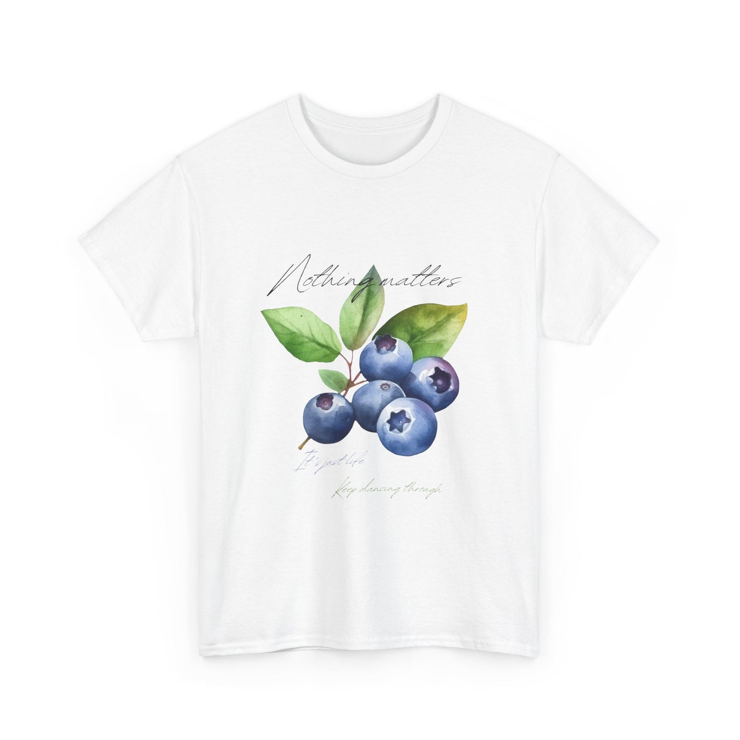 "Nothing Matters" Blueberry Botanical Unisex Heavy Cotton Tee