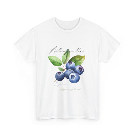 "Nothing Matters" Blueberry Botanical Unisex Heavy Cotton Tee