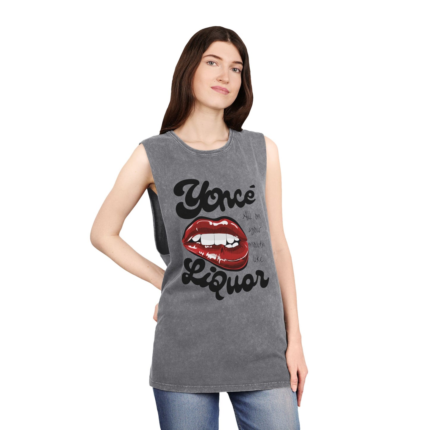 Yoncé Liquor Graphic Tank Top  - Unisex Stonewash Tee