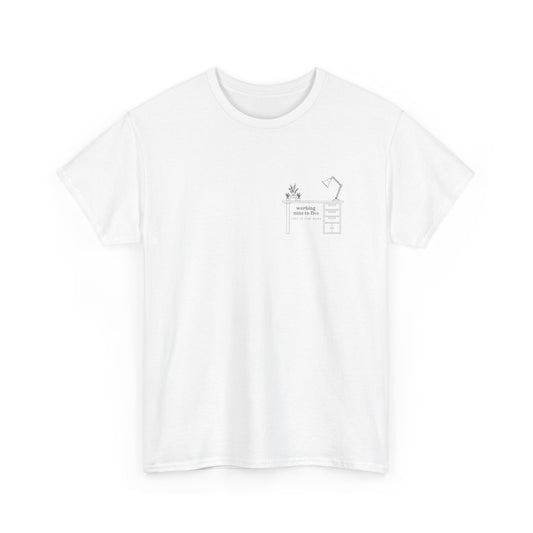 "Working 9-5" Minimalist - Unisex Heavy Cotton Tee