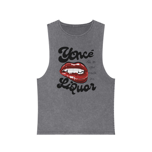 Yoncé Liquor Graphic Tank Top  - Unisex Stonewash Tee